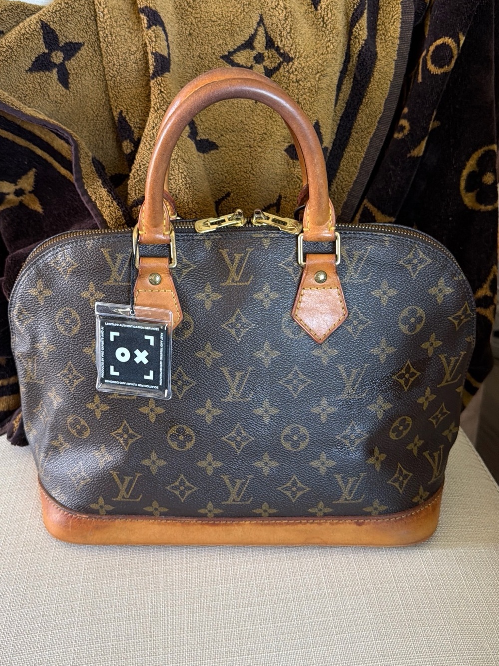 Louis Vuitton Alma PM Monogram Vintage 1996 Authentic LV Bag Lock, Key & COA